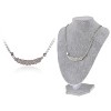 Anna-Kaci Women's Silver Tone Necklace with Braided Crystal Accents, Adjustable Chain, Sparkling and Elegant Design - Gold Leaf - 2 of 4
