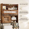 Over Toilet Storage with Cabinet Sliding Barn Door Side Open Rack Bathroom Organizer Vintage Brown Mass - 4 of 4