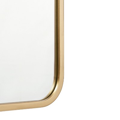 Large Rectangular Gold Metal Frame Wall Mirror