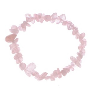Natural Stone Chip Bracelet Irregular Gemstone Healing Crystal Quartz Bohemia Stretch Bead Bracelets, Rose Quartz - 1 of 4