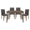NicBex 48" Dining Table Set for 4 Faux Mable Top Dining Table with 4 Faux Leather Upholstered Side Chairs for Kitchen - 4 of 4