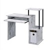 Vynxaria White Black Computer Desk with Keyboard Tray Vintage Dual-Tone Design Office Desk with Open Storage Shelves - 4 of 4
