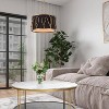 LNC Unique 4-Light 15.5" Modern Drum Small Chandelier,Antique Brass with Black Fabric Shade - 4 of 4