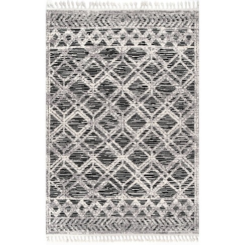 Nuloom Ansley Moroccan Lattice Tassel Area Rug : Target