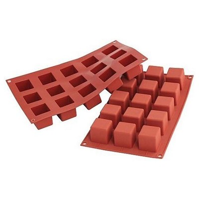 Silikomart Flexible Silicone Bakeware Square Savarin Mold 1.5 Oz