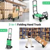 EcoSummer 2-in-1 Folding Hand Truck with Basket, 4-Wheel Collapsible Dolly Cart, 330LB Capacity,Green. - 3 of 4