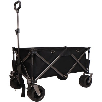 VYNXARIA Folding Wagon, Heavy Duty Utility Beach Wagon Cart for Sand with Big Wheels Shopping, Camping,Garden and Outdoor£¬Black