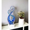HomeRoots 12" Blue and Green Murano Glass Modern Abstract Tabletop Sculpture - 2 of 4