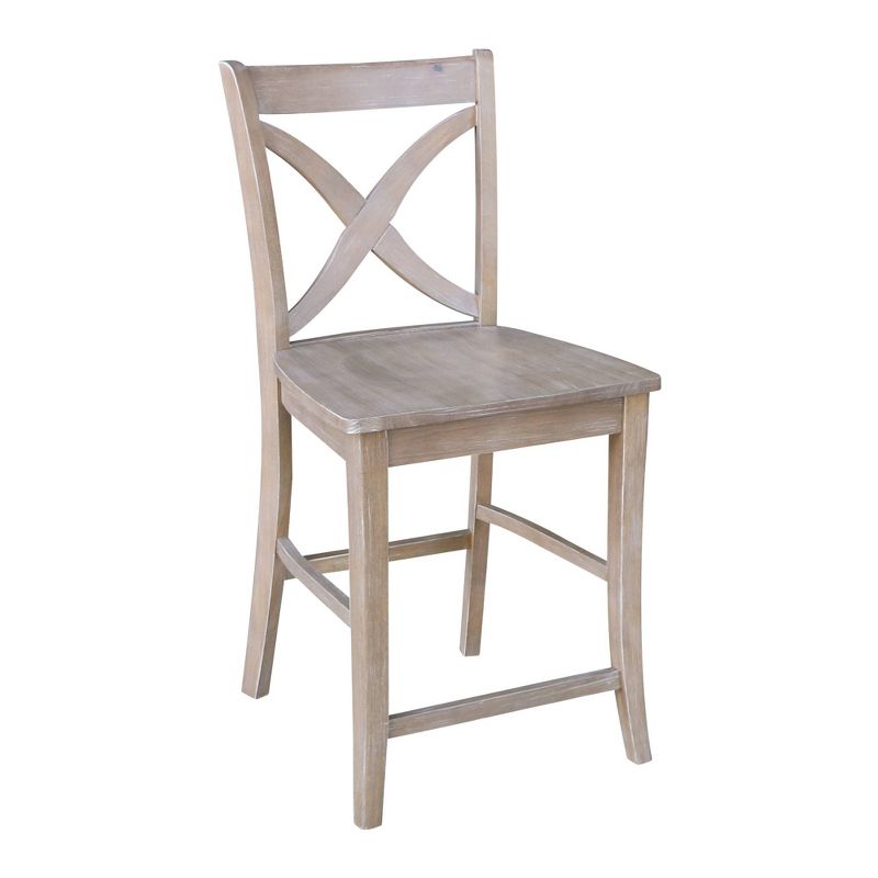 24&#34; Vinyard Counter Height Barstool Washed Gray/Taupe - International Concepts, 4 of 11