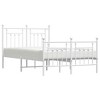 vidaXL 12" White Full Size Metal Bed Frame with Headboard & Footboard No Mattress - 4 of 4