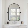 Lirago 36" x 24" 2PC Ironwork rounded Hanging Arched Bathroom Mirror with Black Rotatable Hardware for Adjustment - 2 of 4
