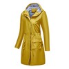 Women's Long Casual Trench Coat, Water-Resistant Hooded Solid Color Top with Striped Lining, Straight-Cut Outerwear - 2 of 4