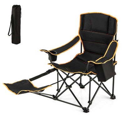 Costway 1 Pcs Folding Camping Chair With Footrest Adjustable Backrest 