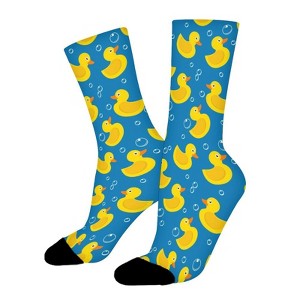 Yellow Rubber Ducks Women Printed Crew Socks Funny Funky Socks Soft Polyester Novelty Gifts for Artists Men - 1 of 1