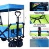 FURNIinspire Outdoor Serving Carts Collapsible Wagon Foldable with Removable Canopy Wheels for All-Terrain Brake for Camping, Blue, 35.4"*19.7"*44.5" - 4 of 4