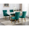 Okak Modern Comfy Dining Chairs Set of 2, Tufted Velvet Upholstery Kitchen Chairs with Chrome Stainless Metal Legs & Nailhead Trim - 3 of 4