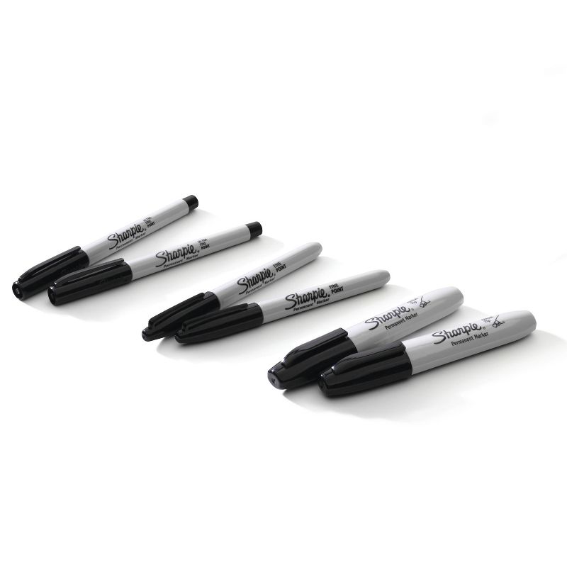 Sharpie 6pk Permanent Markers Ultra Fine/Fine/Chisel Tip Black, 3 of 7