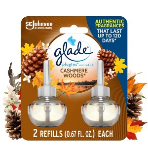 Glade PlugIns Scented Oil Air Freshener  Refills - Cashmere Woods - 1.34oz/2pk - 1 of 4