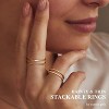 14K Gold Plated Thin Stackable Rings Minimalist Non Tarnish Half Cubic Zirconia Band Rings - 2 of 4