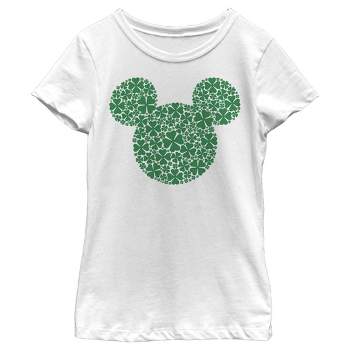 Girl's Disney Mickey Mouse Clover Silhouette T-Shirt
