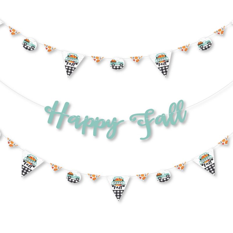 Big Dot of Happiness Happy Fall Truck - Harvest Pumpkin Party Letter Banner Decoration - 36 Banner Cutouts and Happy Fall Banner Letters, 1 of 8