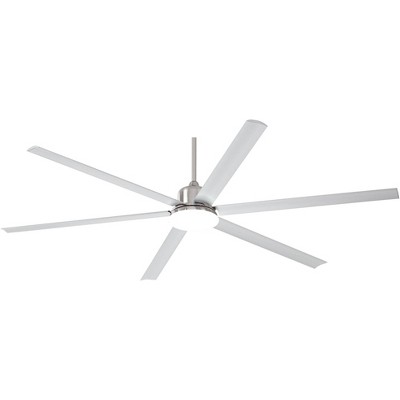 84" Casa Vieja Modern Indoor Outdoor Ceiling Fan with Light LED Dimmable Remote Control Brushed Nickel Damp Rated for Patio Porch