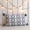 14X22 Inch Hand Woven Geo Pattern Outdoor Pillow Navy Polyester With Polyester Fill by Foreside Home & Garden - 2 of 4