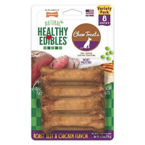 Nylabone Healthy Edibles Dog Chews - Variety Pack- 8 Bones - 1 of 3