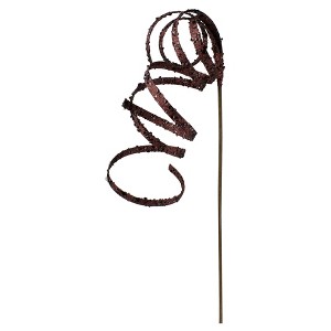 Northlight Glitter Curled Ornamental Christmas Spray - 62" - Burgundy Red - 1 of 3