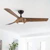 YUHAO 56 in. Indoor Modern Contemporary Matte Black ABS Blades 6-speed Ceiling Fan with Light and Remote Control - 2 of 4