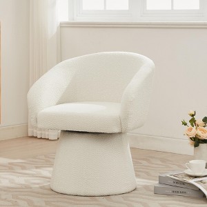 Upholstered Modern Swivel Barrel Chair with Comfy Seat and 360° Rotation for Living Room - 1 of 4