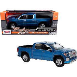 2019 GMC Sierra 1500 Denali Crew Cab Pickup Truck Blue Metallic 1/24-1/27 Diecast Model Car by Motormax - 1 of 3