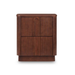 Teamson Home Potomac Modern Boho Solid Wood 2-Drawer Nightstand with Push-to-Open Storage & Rounded Corner - 1 of 4