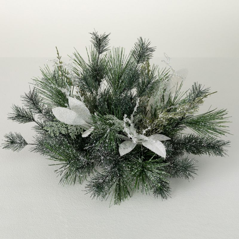 6"H Sullivans Frosted Snow Pine Orb, Green, 1 of 3