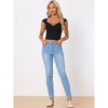 Allegra K Women's Sweetheart Neck Cap Sleeve Ribbed Knit Twist Knot Shirt - 4 of 4