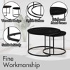 ALEXOUN Coffee Table Set of 2, 27.6 inch Round Wood Finish Side Tables with Metal Frame,Multi-Functional for Living Room & Bedroom,Small Spaces - 4 of 4