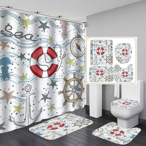 Beach anchor Shower Curtains for Bathroom Waterproof Fabric Bath Curtain Durable Soft Stylish Bathroom Decor 72x72 Inch - 1 of 1