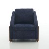 Homy Casa Chenille Upholstered Accent Chair with Wooden Frame, Modern Armchair for Living Room, Bedroom & Reading Corner, Navy Blue - 4 of 4