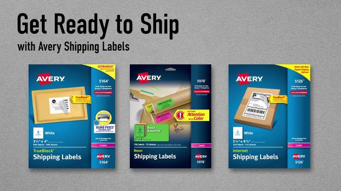 Avery 5 1/2&#34; x 8 1/2&#34; 20ct Internet Shipping Labels - White, 2 of 7, play video