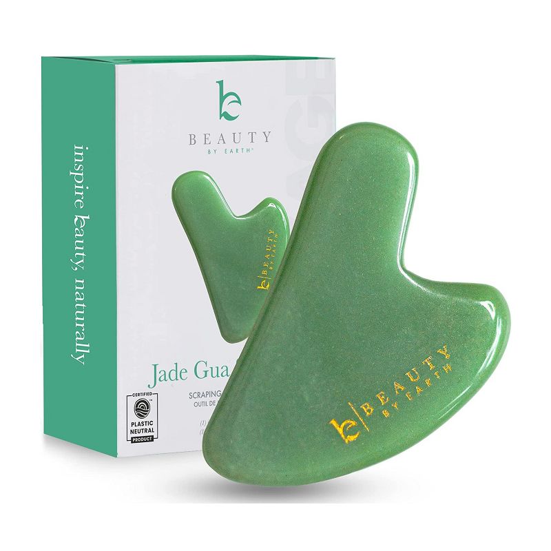 Beauty by Earth Jade Gua Sha Tool for Face, Massage Stone, 1 of 11