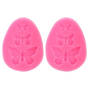 Unique Bargains Butterfly Silicone Polymer Clay Fondant Template for Crafts Air Dry DIY 2 Pcs - 1 of 4