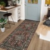 Area Rugs: Washable Non-Slip Floral Vintage Carpet, Foldable Low Pile Stain Resistant Rugs for Hallway, Living Room, Bedroom, Home, Camel - 3 of 4