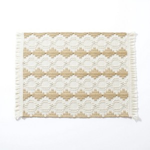 Anna-Kaci Set of 2 Woven Cotton Placemats with Fringe Edges for Dining Table 13.7x17.7 in - 1 of 4