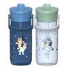 Zak Designs 2pk 18oz Bluey Harmony Straw Water Bottle Blue - 2 of 4