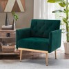 LOVMOR Modern Accent Chair w/Rose Golden feet & Upholstered,leisure single sofa for Living Room Bedroom Office - 3 of 4