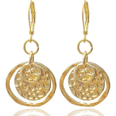 Sterling Silver Leverback Earrings for Women, 14K Gold and Silver Drop Dangle Earrings Jewelry Hypoallergenic