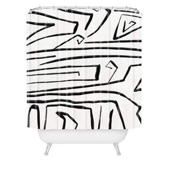 Viviana Gonzalez Modern Improvisation Shower Curtain Black/White - Deny Designs