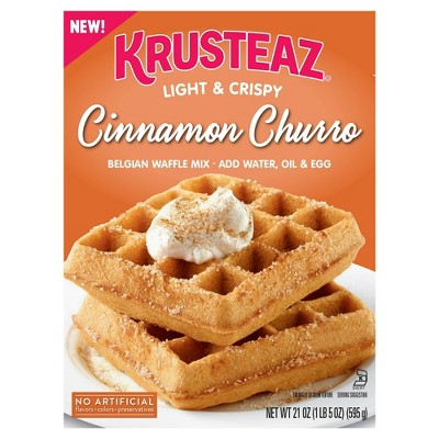 Krusteaz Cinnamon Churro Belgian Waffle Mix, 21 oz (Pack of 4)