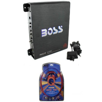 BOSS AUDIO Riot R1100M Mono Car Amp Amplifier plus Sub Bass Remote + Wiring Kit