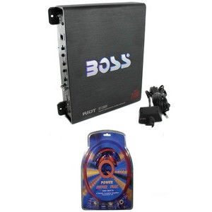 BOSS AUDIO Riot R1100M Mono Car Amp Amplifier plus Sub Bass Remote + Wiring Kit - 1 of 4